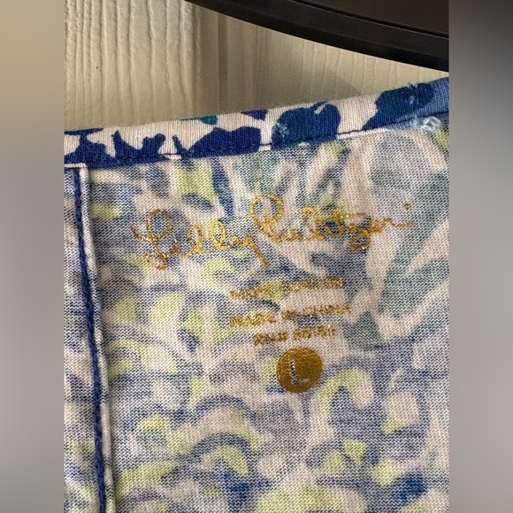 Lilly Pulitzer Blue Green Paisley Print Knit Dress size L - Picture 3 of 6